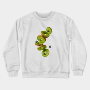 Kiwi Blueberry, Fruit for Thought Photo Vector Illustration Crewneck Sweatshirt